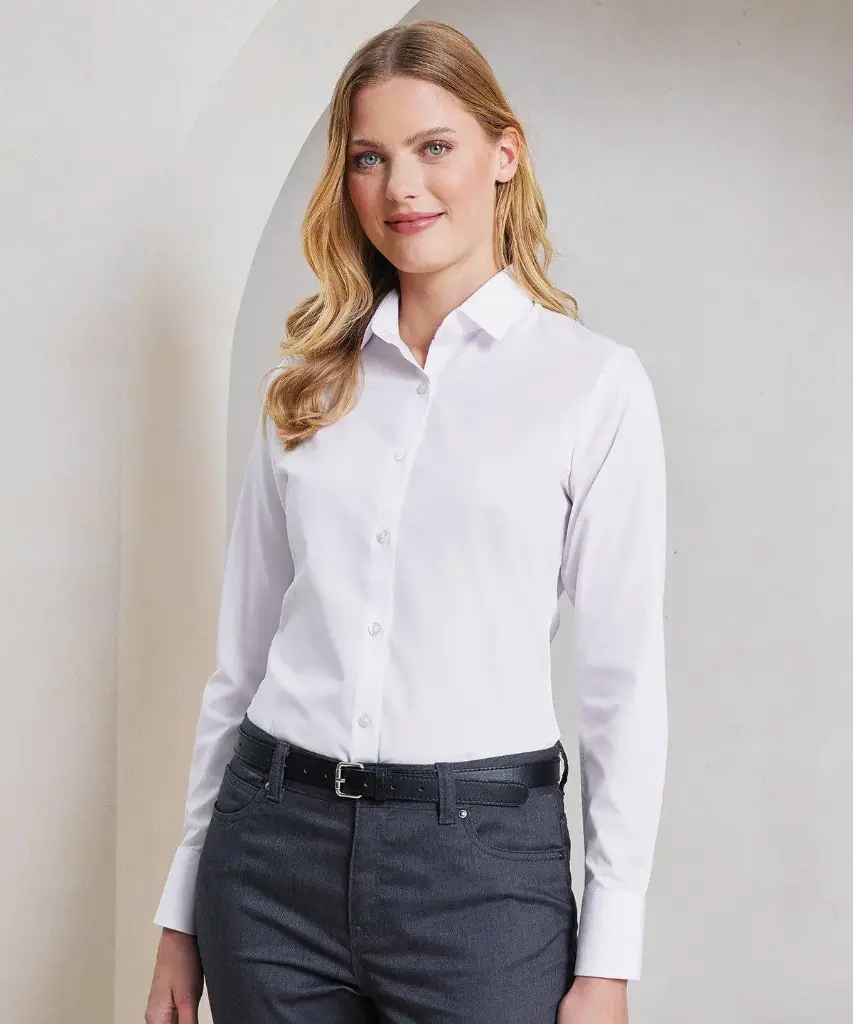 Women's signature Oxford long sleeve shirt (XS, Black)
