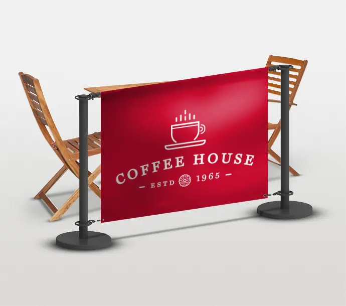Cafe Barriers (Single Side, Silver, 1000 x 750 mm, 1)